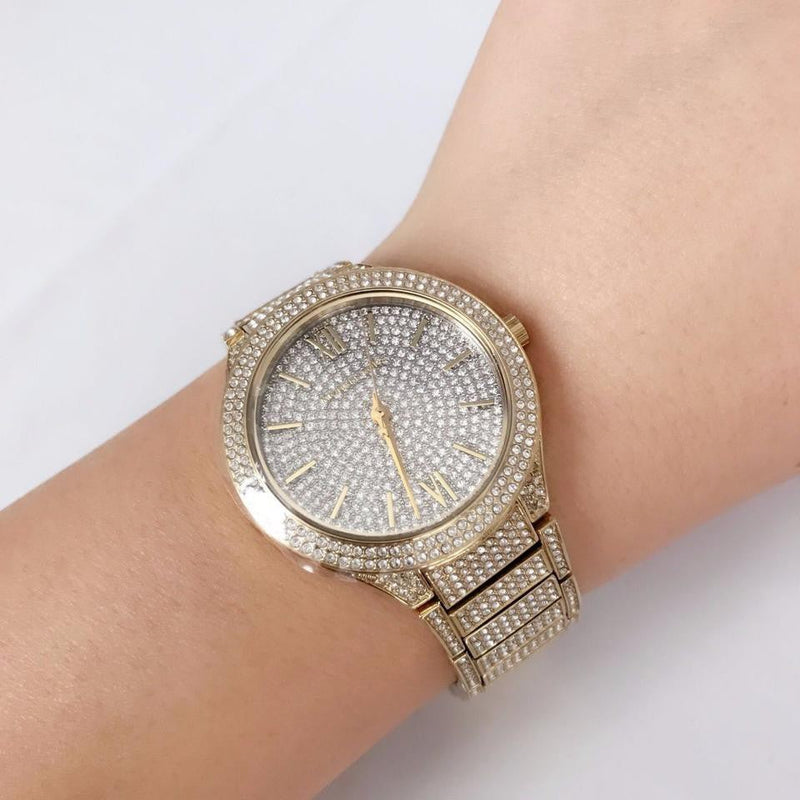 Michael Kors Kerry Crystals Gold Dial Gold Steel Strap Watch For Women - MK3360 Buy Now By Michael Kors