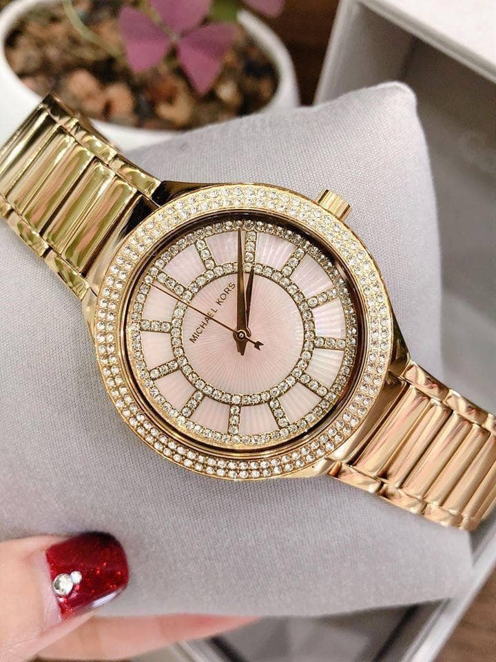 Michael Kors Kerry Mother of Pearl Dial Gold Steel Strap Watch for Women - MK3396 Buy Now By Michael Kors