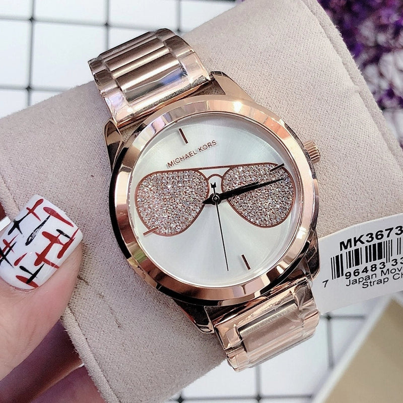 Michael Kors Hartman Analog White Dial Rose Gold Steel Strap Watch For Women - MK3673 Buy Now By Michael Kors