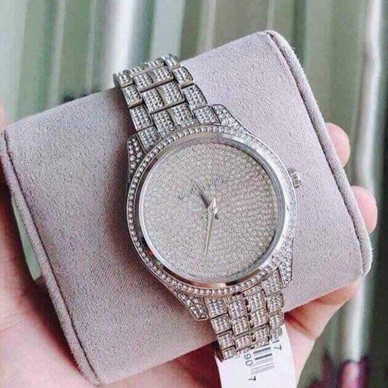 Michael Kors Lauryn Analog Crystals Silver Dial Silver Steel Strap Watch For Women - MK3717 Buy Now By Michael Kors