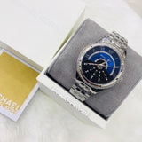 Michael Kors Lauryn Blue Dial Silver Steel Strap Watch for Women - MK3720 Buy Now By Michael Kors
