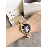 Michael Kors Lauryn Blue Dial Rose Gold Steel Strap Watch for Women - MK3723 Buy Now By Michael Kors