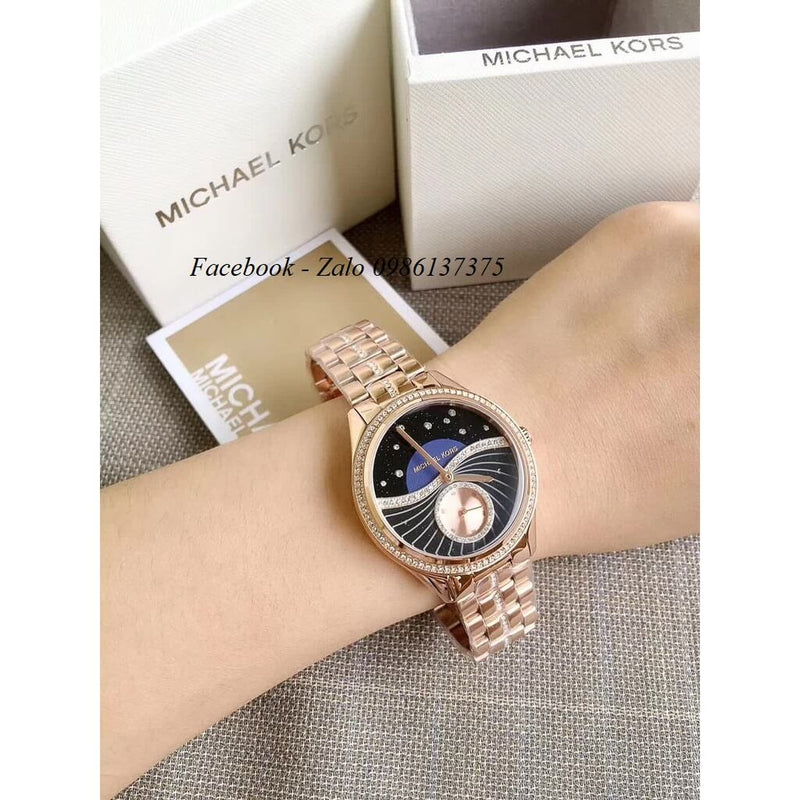 Michael Kors Lauryn Blue Dial Rose Gold Steel Strap Watch for Women - MK3723 Buy Now By Michael Kors