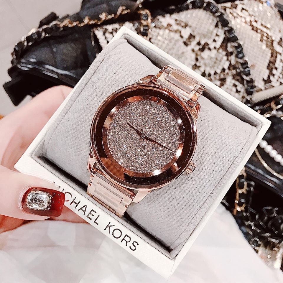 Michael Kors Kinley Rose Gold Dial Rose Gold Steel Strap Watch for Women - MK6210