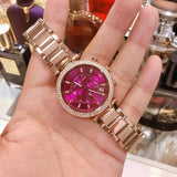 Michael Kors Parker Chronograph Purple Dial Rose Gold Steel Strap Watch For Women - MK6417 Buy Now By Michael Kors