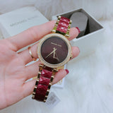 Michael Kors Parker Mother of Pearl Red Dial Two Tone Steel Strap Watch for Women - MK6427 Buy Now By Michael Kors