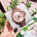 Michael Kors Bradshaw Quartz Rose Gold Dial Rose Gold Steel Strap Watch For Women - MK6556 Buy Now By Michael Kors