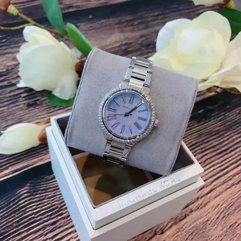 Michael Kors Taryn Mother of Pearl Purple Dial Silver Steel Strap Watch For Women - MK6562 Buy Now By Michael Kors