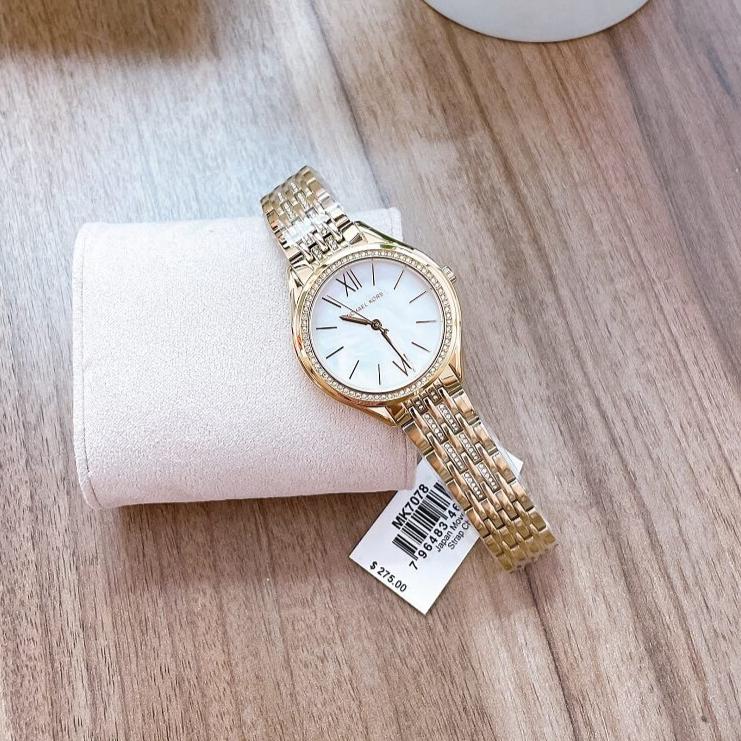Michael Kors Mindy Three Hand White Dial Rose Gold Steel Strap Watch for Women - MK7078 Buy Now By Michael Kors