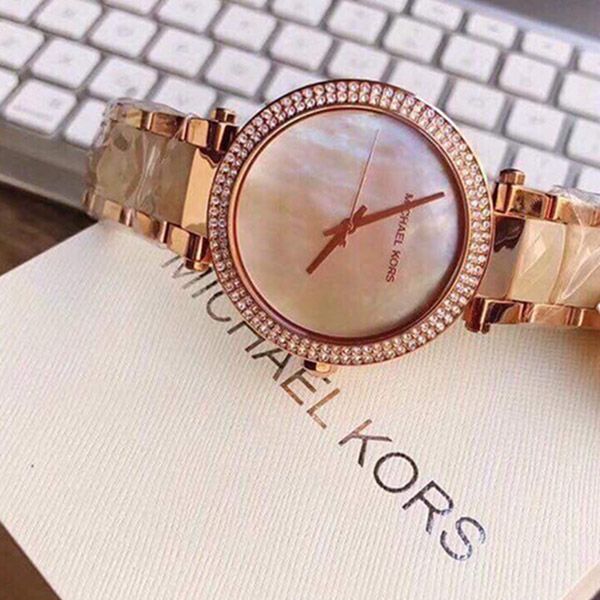 Michael Kors Parker Mother of Pearl Pink Dial Two Tone Steel Strap Watch for Women - MK6492 Buy Now By Michael Kors