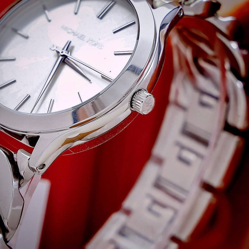 Michael Kors Runway Three-Hand Silver Dial Silver Steel Strap Watch for Women - MK7474 Buy Now By Michael Kors