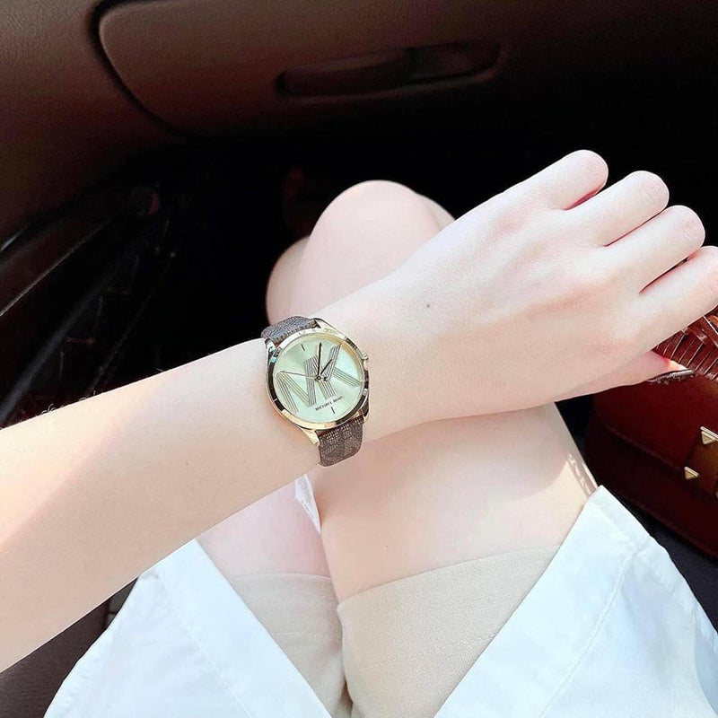 Michael Kors Jaycie Three Hand Gold Dial Brown Leather Strap Watch for Women - MK2862 Buy Now By Michael Kors