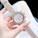 Michael Kors Parker Chronograph White Dial Two Tone Leather Strap Watch For Women - MK6950 Buy Now By Michael Kors
