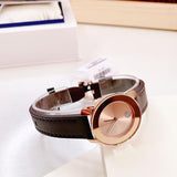 Shop Movado Bold Rose Gold Dial Brown Leather Strap Watch For Women - 3600438 in USA
