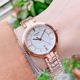 Tissot T Lady Flamingo Mother of Pearl Dial Rose Gold Steel Strap Watch For Women - T094.210.33.116.02 Buy Now By Tissot