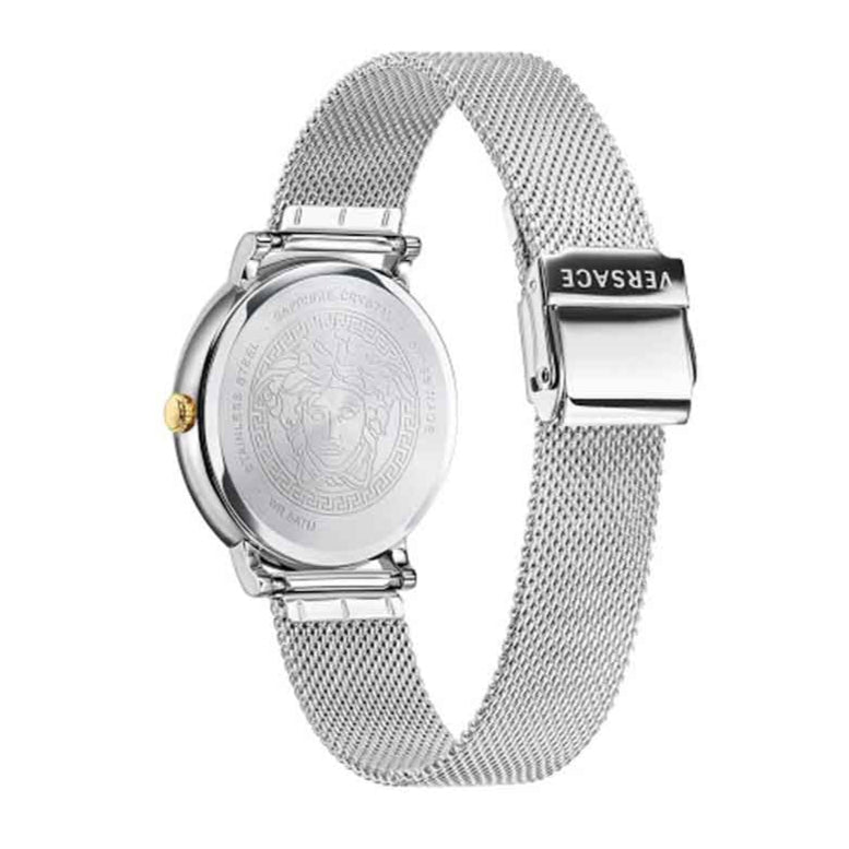 Versace V-Circle Quartz Silver Dial Silver Mesh Strap Watch for Women - VBP050017