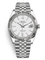 Shop Rolex Datejust 41 White Dial Silver Jubilee Bracelet Watch for Men - M126334-0010 in USA