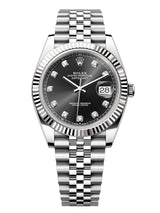 Shop Rolex Datejust 41 Oyster Diamonds Black Dial Oystersteel & White Gold Strap Watch for Men - M126334-0012 in USA