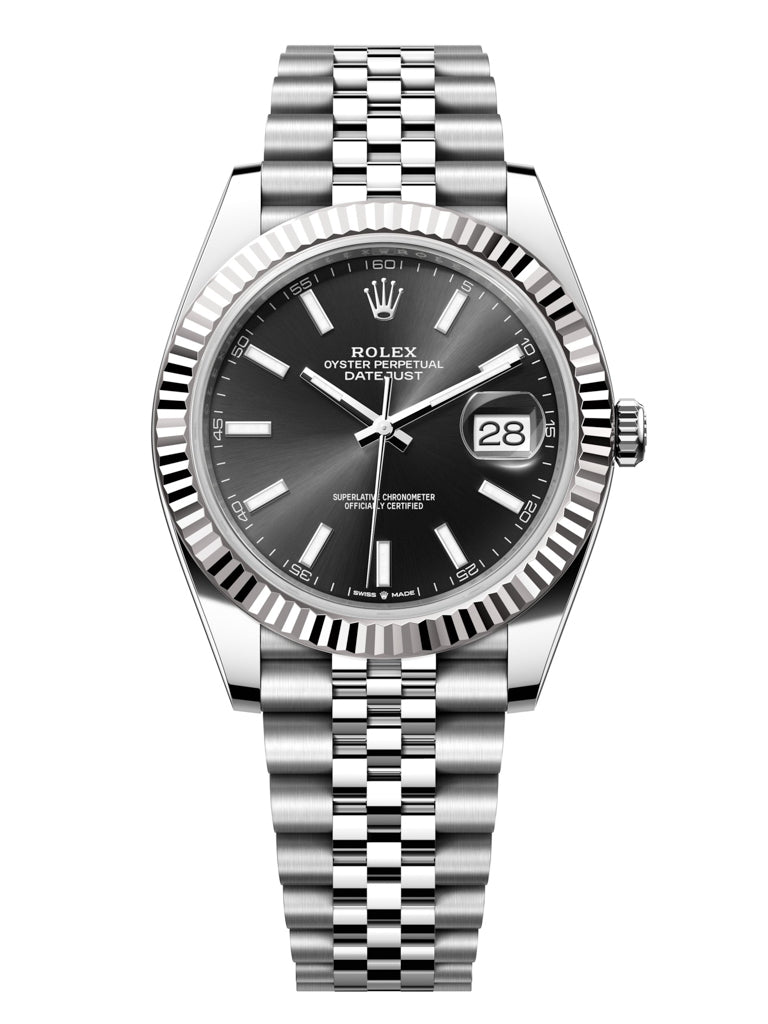 Shop Rolex Datejust 41 Oyster Black Dial Two Tone Oystersteel & White Gold Strap Watch for Men - M126334-0018 in USA