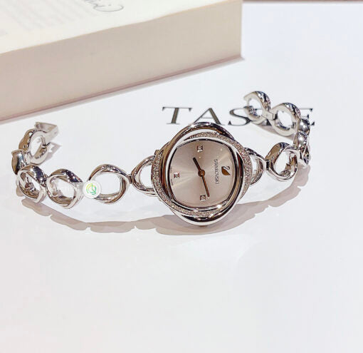 Shop Swarovski Crystal Flower Silver Dial Silver Steel Strap Watch for Women - 5547622 in USA