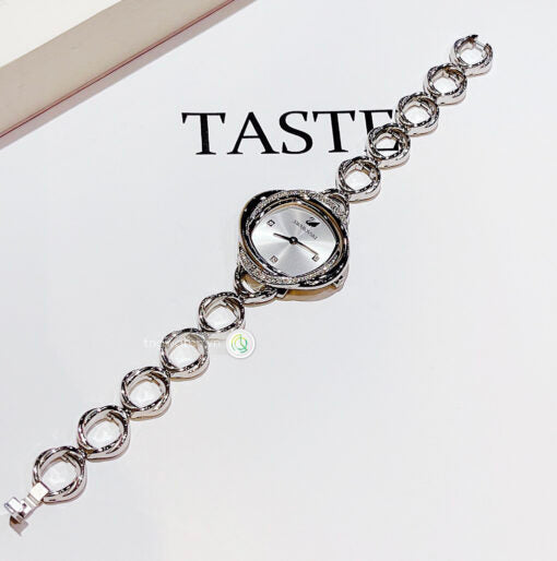 Shop Swarovski Crystal Flower Silver Dial Silver Steel Strap Watch for Women - 5547622 in USA