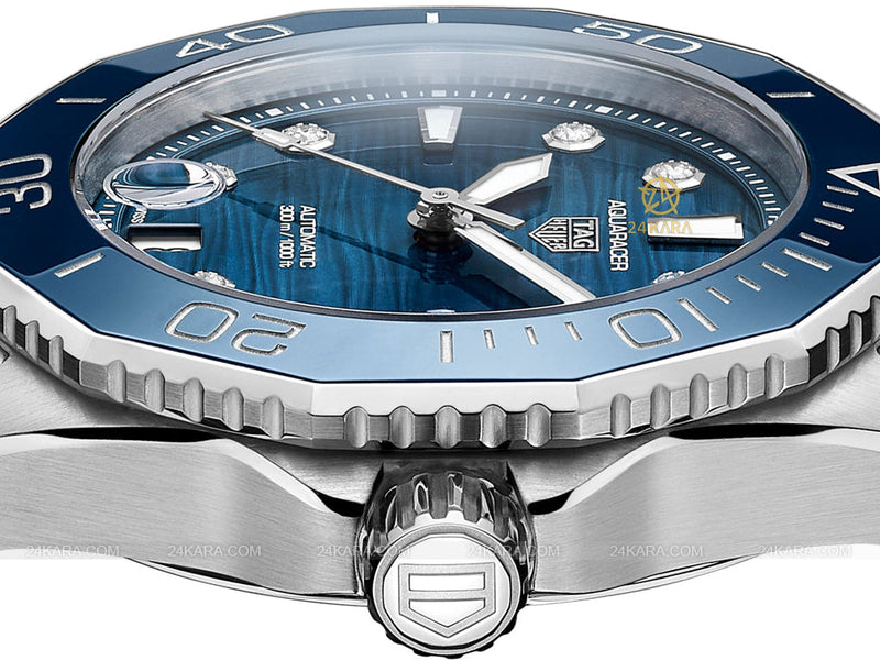 Tag Heuer Aquaracer Professional 300 Automatic Diamonds Blue Dial Silver Steel Strap Watch for Women - WBP231B.BA0618 Buy Now By Tag Heuer