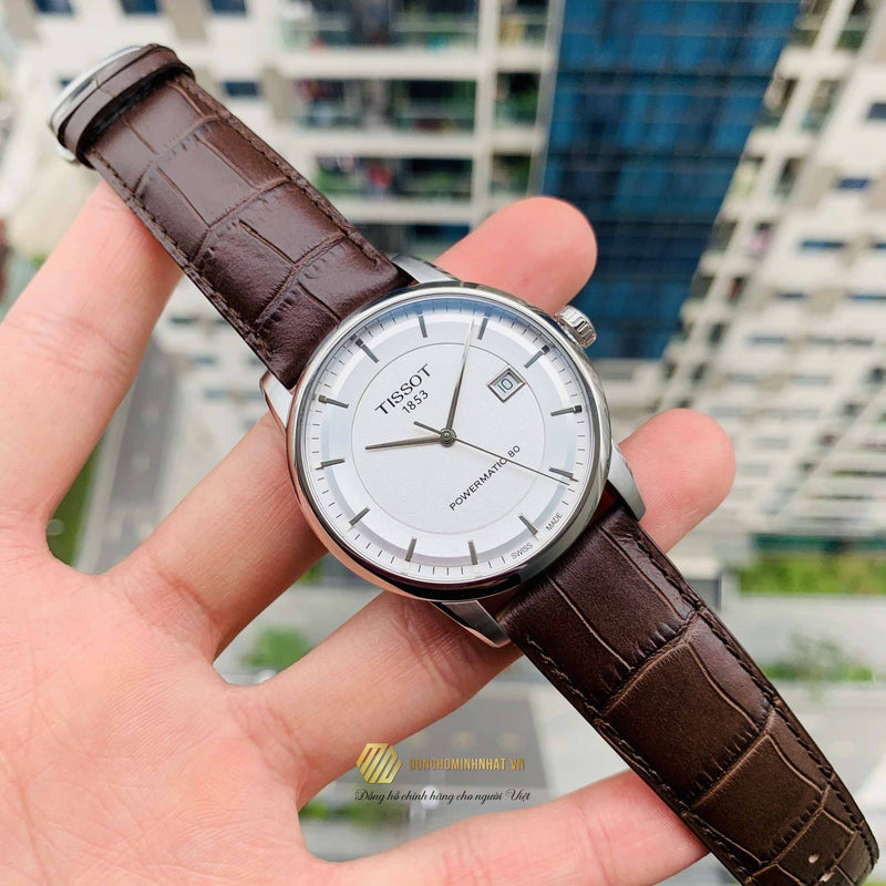 Tissot Luxury Powermatic 80 Silver Dial Brown Leather Strap Watch For Men - T086.407.16.031.00 Buy Now By Tissot