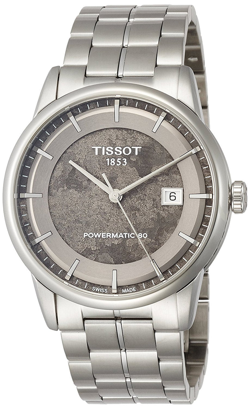 Shop Tissot Luxury Powermatic 80 Anthracite Grey Dial Silver Steel Strap Watch For Men - T086.407.11.061.10 in USA