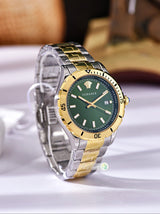 Versace Hellenyium Quartz Green Dial Two Tone Steel Strap Watch For Men - VE3A00720 Buy Now By Versace