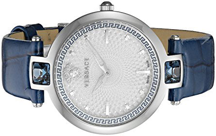 Versace Olympo Gleam White Dial Green Leather Strap Watch for Women - VAN020016 Buy Now By Versace