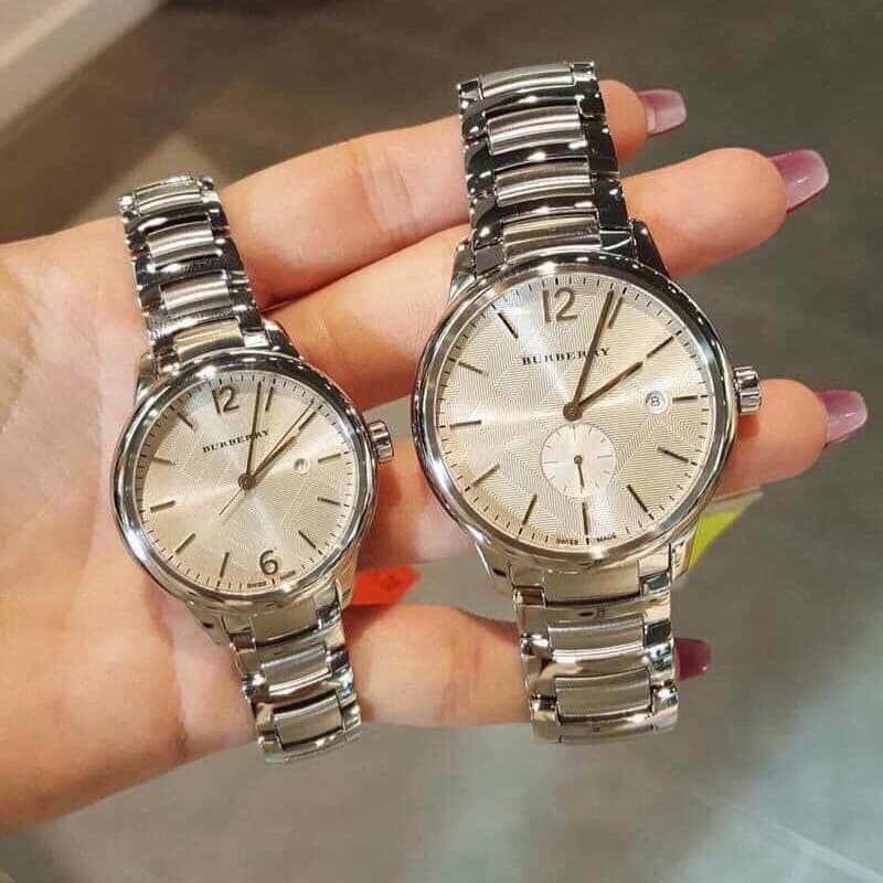 Shop Burberry The Classic Silver Dial Silver Steel Strap Watch for Women - BU10108 in USA