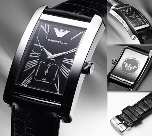 Emporio Armani Classic Black Dial Black Leather Strap Watch For Women - AR0144 Buy Now By Emporio Armani