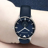 Emporio Armani Analog Quartz Blue Dial Blue Leather Strap Watch For Men - AR1647 Buy Now By Emporio Armani