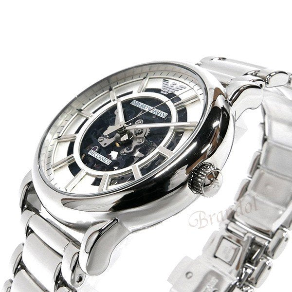 Emporio Armani Meccanico Automatic Silver Dial Silver Steel Strap Watch for Men - AR60006 Buy Now By Emporio Armani