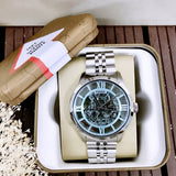 Fossil Townsman Automatic Skeleton Blue Dial Silver Steel Strap Watch for Men - ME3073 Buy Now By Fossil