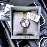 Guess Whisper Silver Dial Gold Mesh Bracelet Watch for Women - W1084L2 Buy Now By Guess