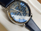 Emporio Armani Luigi Automatic Blue Dial Blue Leather Strap Watch For Men - AR60030 Buy Now By Emporio Armani