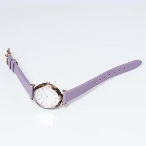 Emporio Armani Gianni Mother of Pearl Dial Purple Leather Strap Watch For Women - AR11003 Buy Now By Emporio Armani