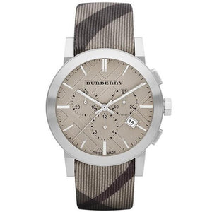 Burberry The City Smoked Brown Dial Brown Leather Strap Watch for Men - BU9361