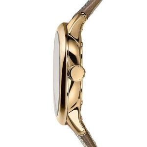 Shop Burberry The Classic Gold Dial Brown Leather Strap Watch for Women - BU10114 in USA