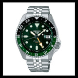 Shop Seiko 5 Sports SKX GMT Automatic Green Dial Silver Steel Strap Watch For Men - SSK035K1 in USA