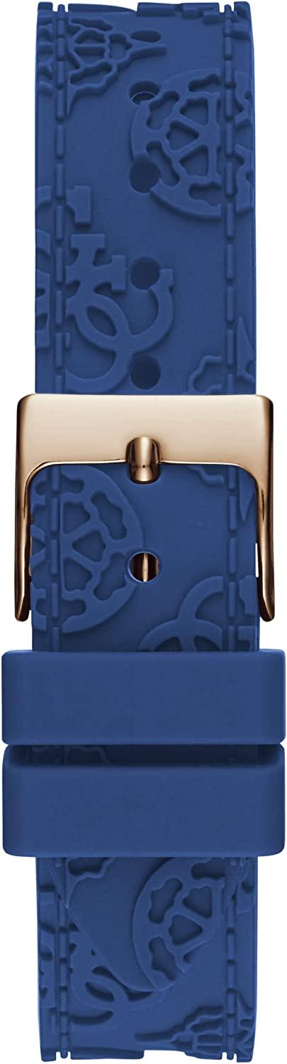 Guess Crown Jewel Diamonds White Dial Blue Rubber Strap Watch for Women - GW0411L2 Buy Now By Guess