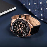 Maserati Stile Black Matte Dial Black Leather Strap Watch For Men - R8871642001 Buy Now By Maserati