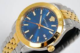 Versace Hellenyium Quartz Blue Dial Two Tone Steel Strap Watch for Men - VEVK00520 Buy Now By Versace