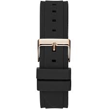 Guess Zena Chronograph Black Dial Black Rubber Strap Watch For Women - W1094L6 Buy Now By Guess
