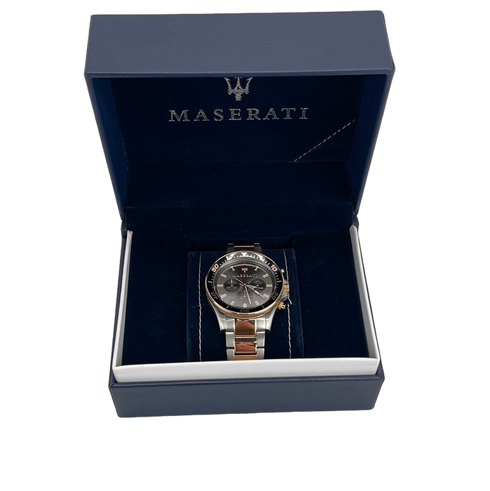 Maserati SFIDA Chronograph Black Dial Two Tone Steel Strap Watch For Men - R8873640002 Buy Now By Maserati