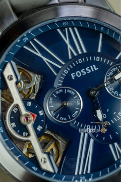 Fossil Grant Twist Multifunction Blue Dial Grey Steel Strap Watch for Men - ME1146 Buy Now By Fossil