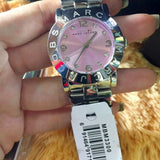 Marc Jacobs Amy Life Pink Dial Silver Steel Strap Watch for Women - MBM3300