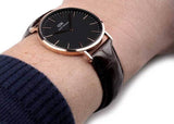 Daniel Wellington Classic York Black Dial Brown Leather Strap Watch For Women - DW00100140 Buy Now By Daniel Wellington