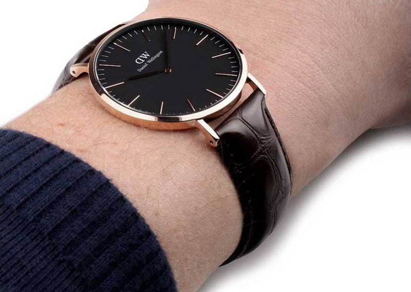 Daniel Wellington Classic York Black Dial Brown Leather Strap Watch For Women - DW00100140 Buy Now By Daniel Wellington